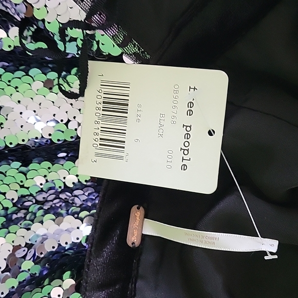 Free People Sequin Metallic Purple Black short dress party cocktail size 6 - Picture 17 of 17